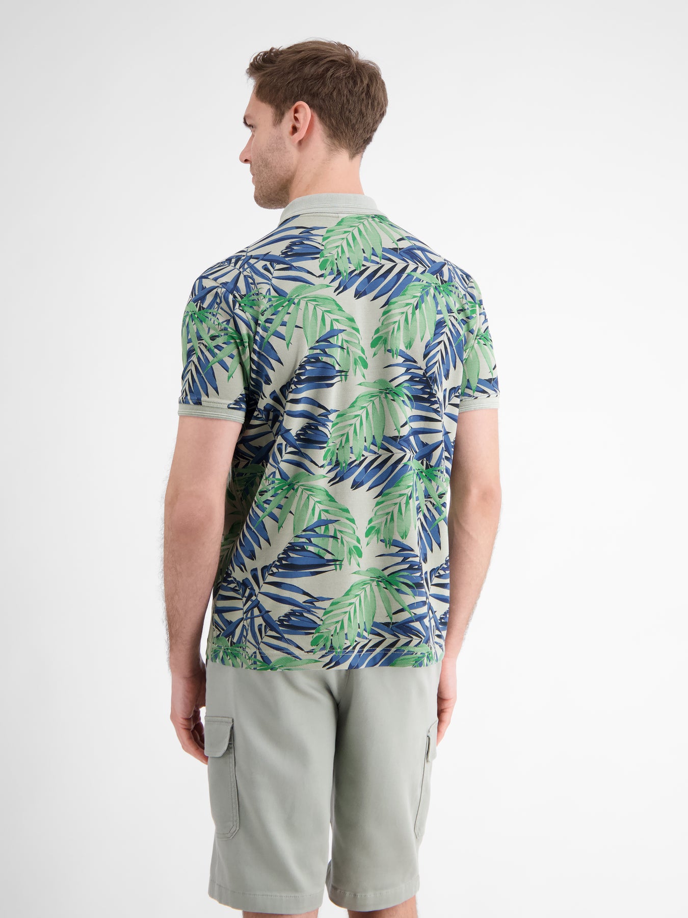Herren Poloshirt, floral bedruckt