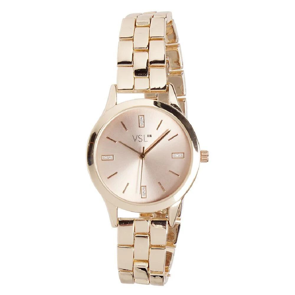 Montre femme bracelet maille inox rose gold