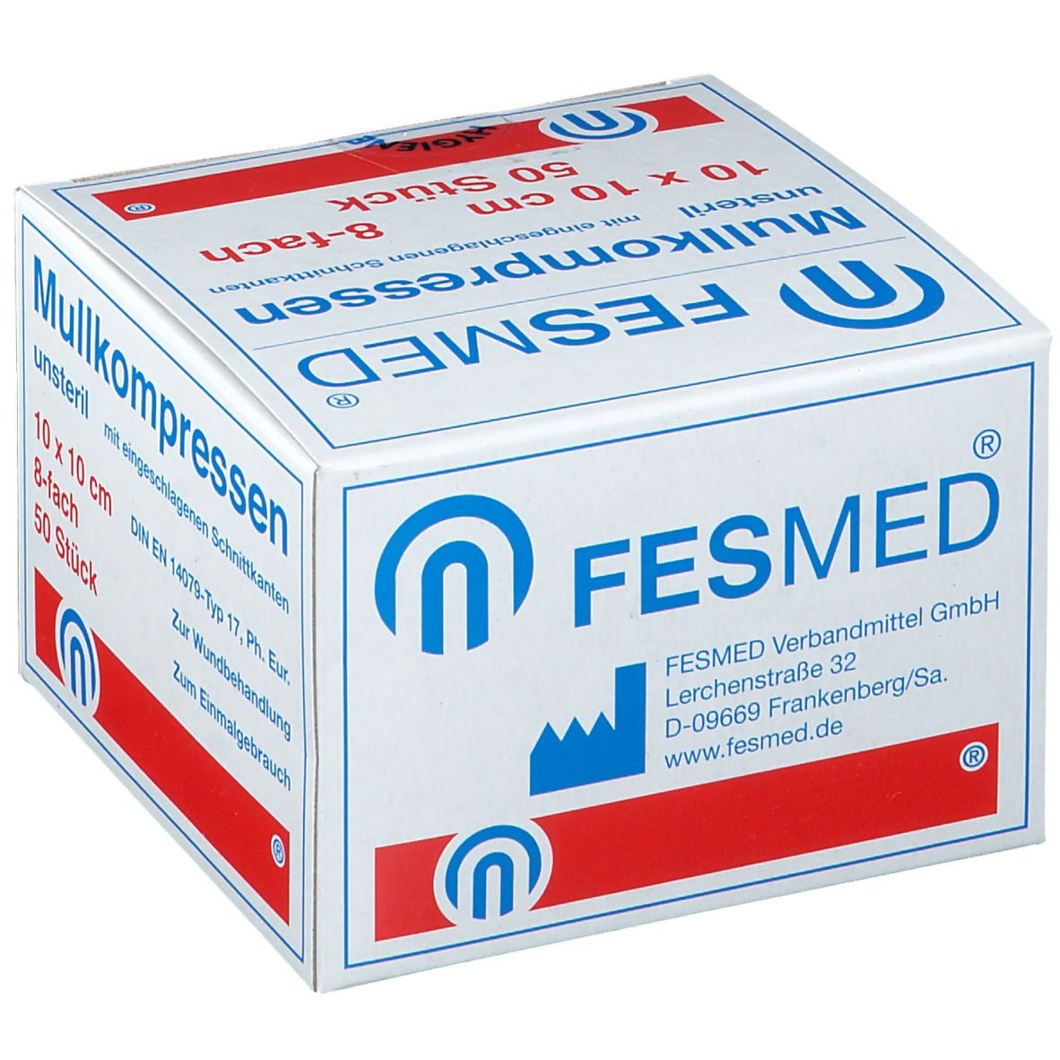 FESMED ES-Mullkompressen 10 x 10 cm 8fach unsteril