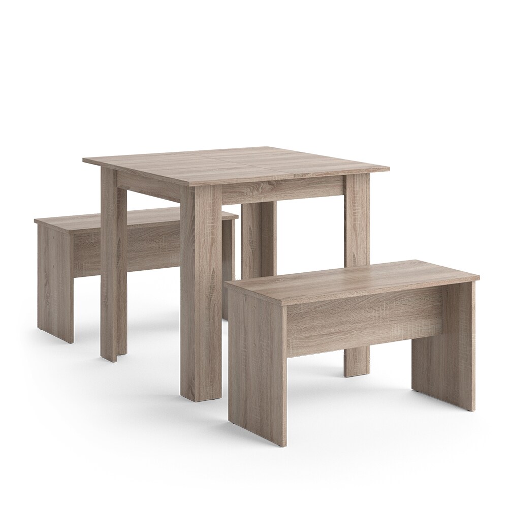 Vicco Tischgruppe Sitzgruppe Esszimmer Sentio Esstisch Sitzbank Sonoma 80 cm