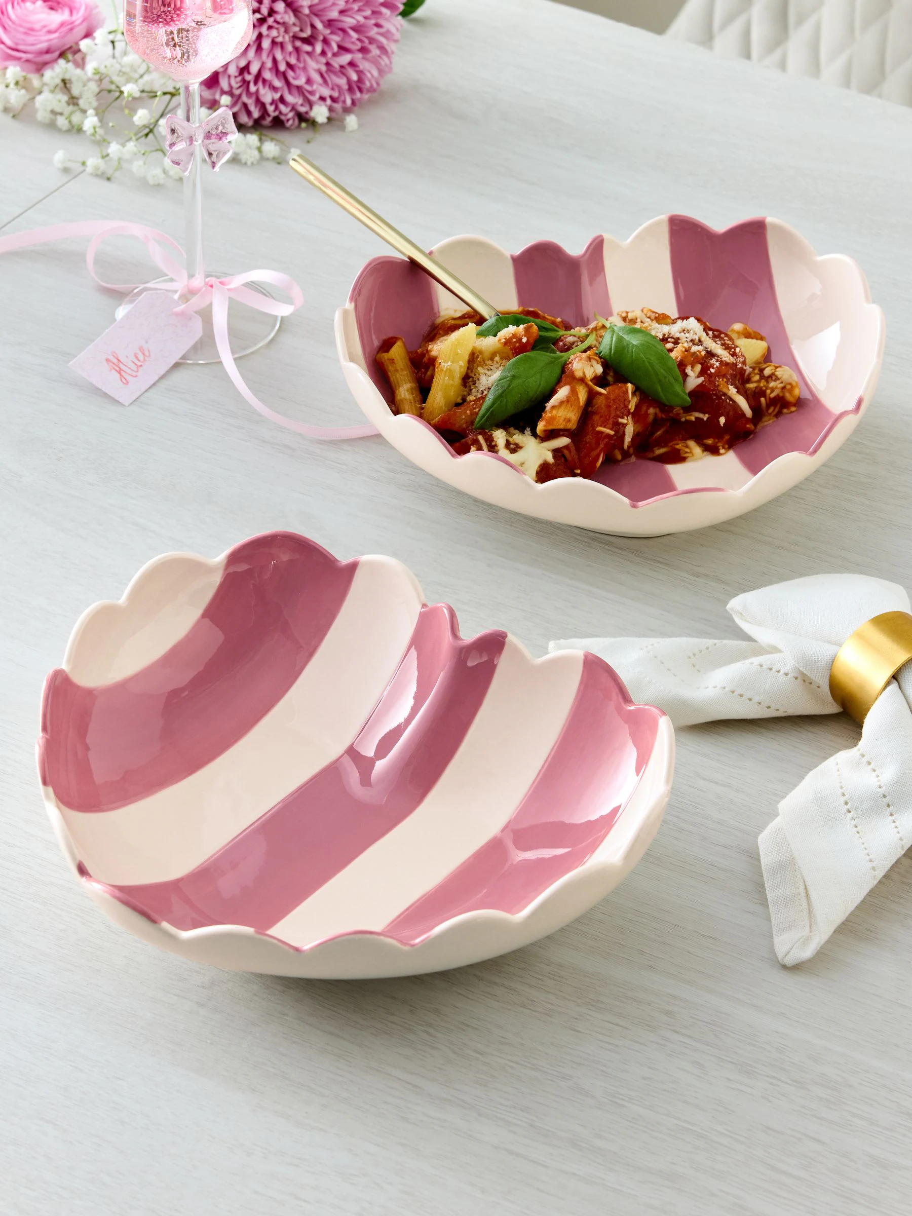 Set of 2 Heart Pasta Bowls