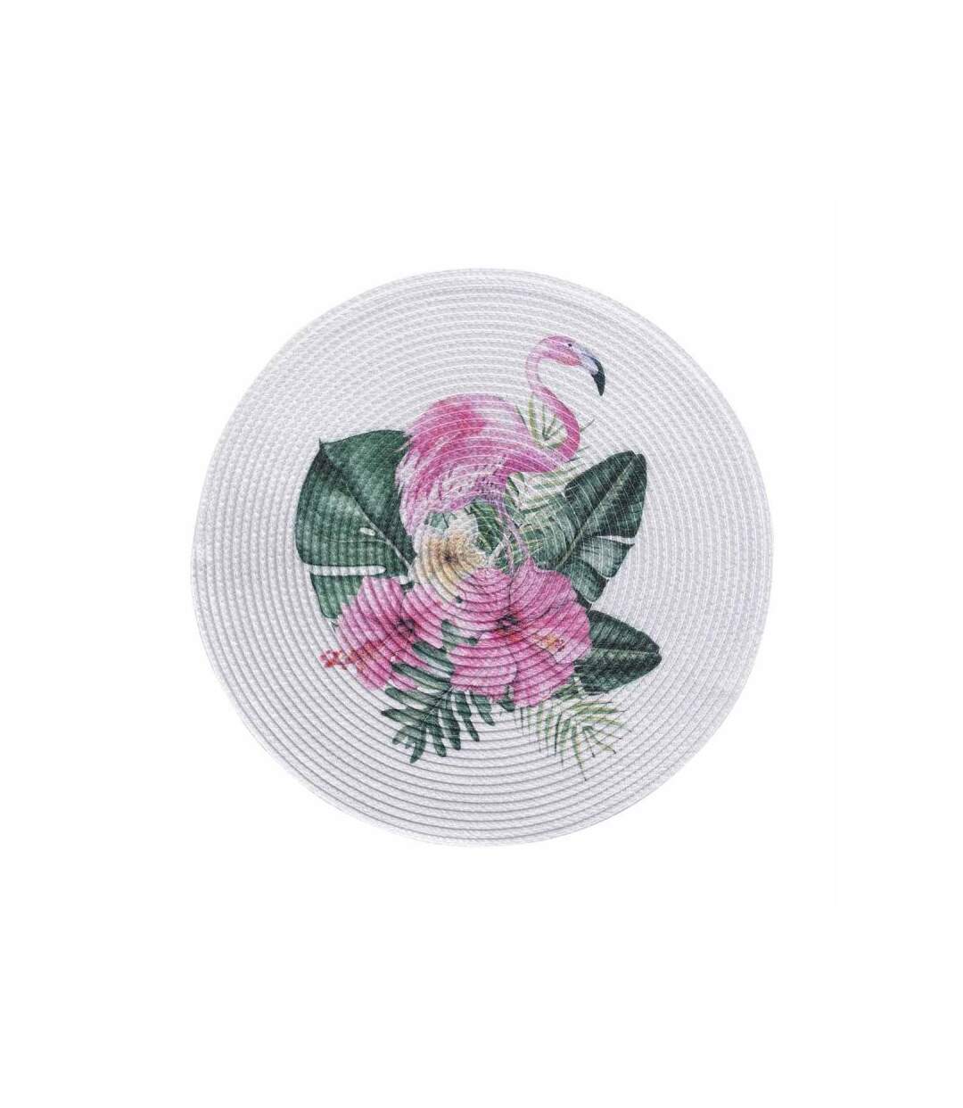 Set de Table Imprimé Flamant 35cm Blanc