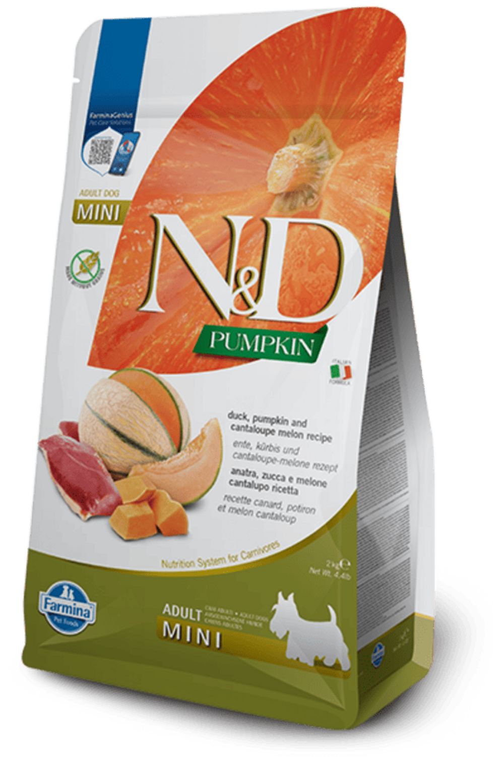 Croquettes n&d potiron canard & melon chien mini kg 2