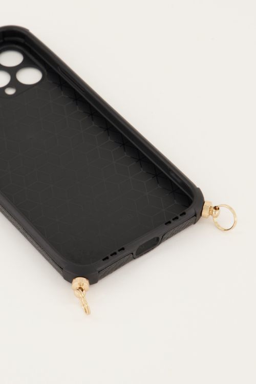 Zwart telefoonhoesje croco print