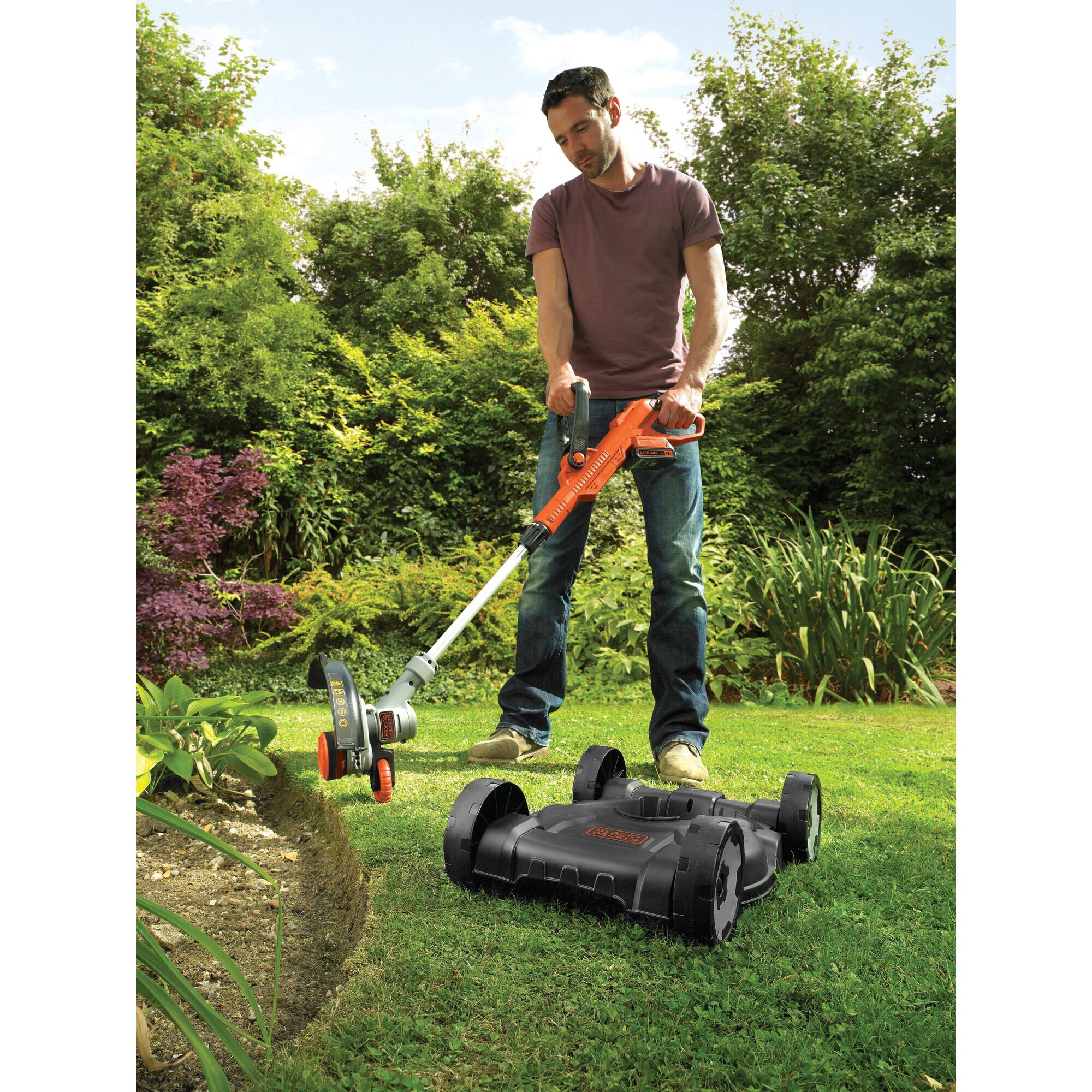 BLACK+DECKER Rasentrimmer 3-in-1 Rasentrimmer STC1820CM, 18Volt