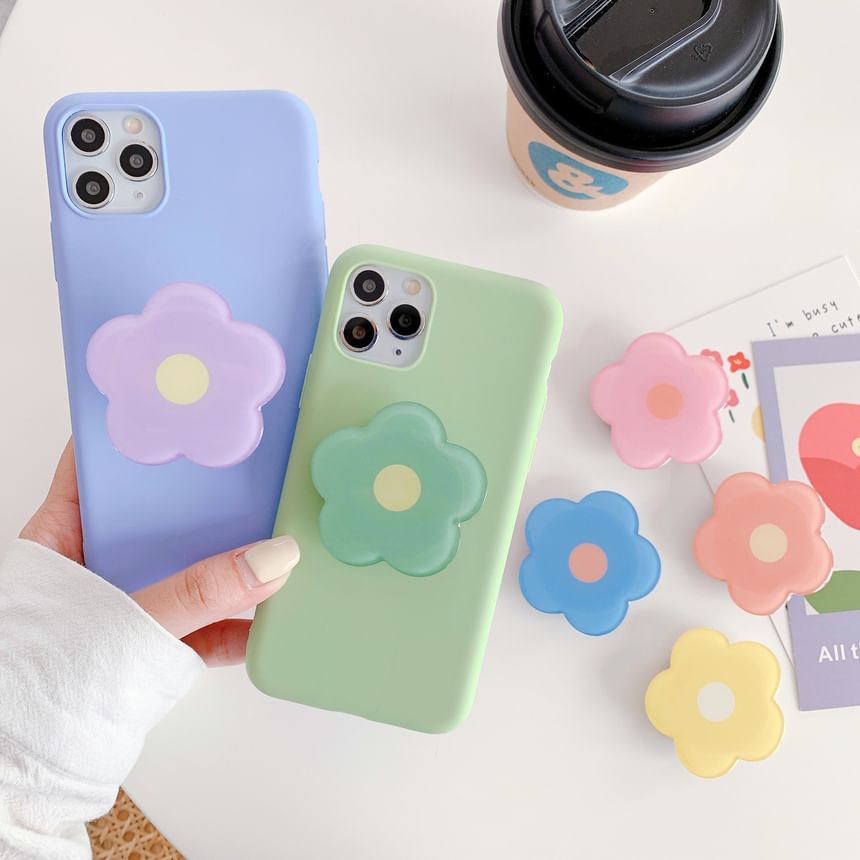 Karnemelk - Opvouwbare telefoonhouder met bloemenmotief