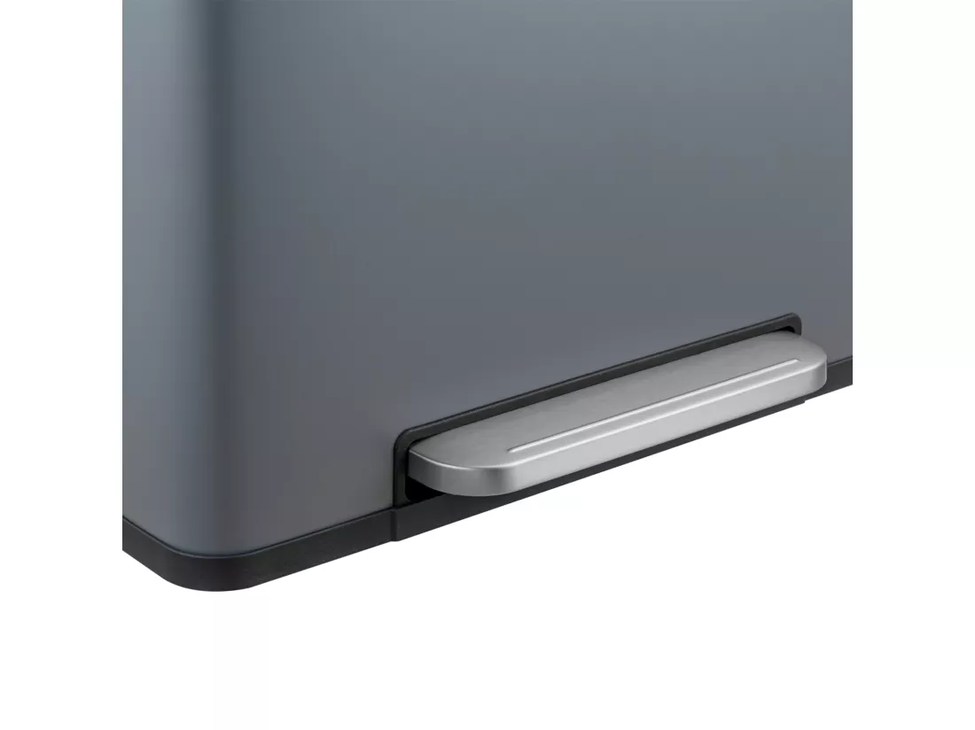 SVITA LT2X30 Poubelle 60l Poubelle à pédale 2 compartiments avec couvercle gris