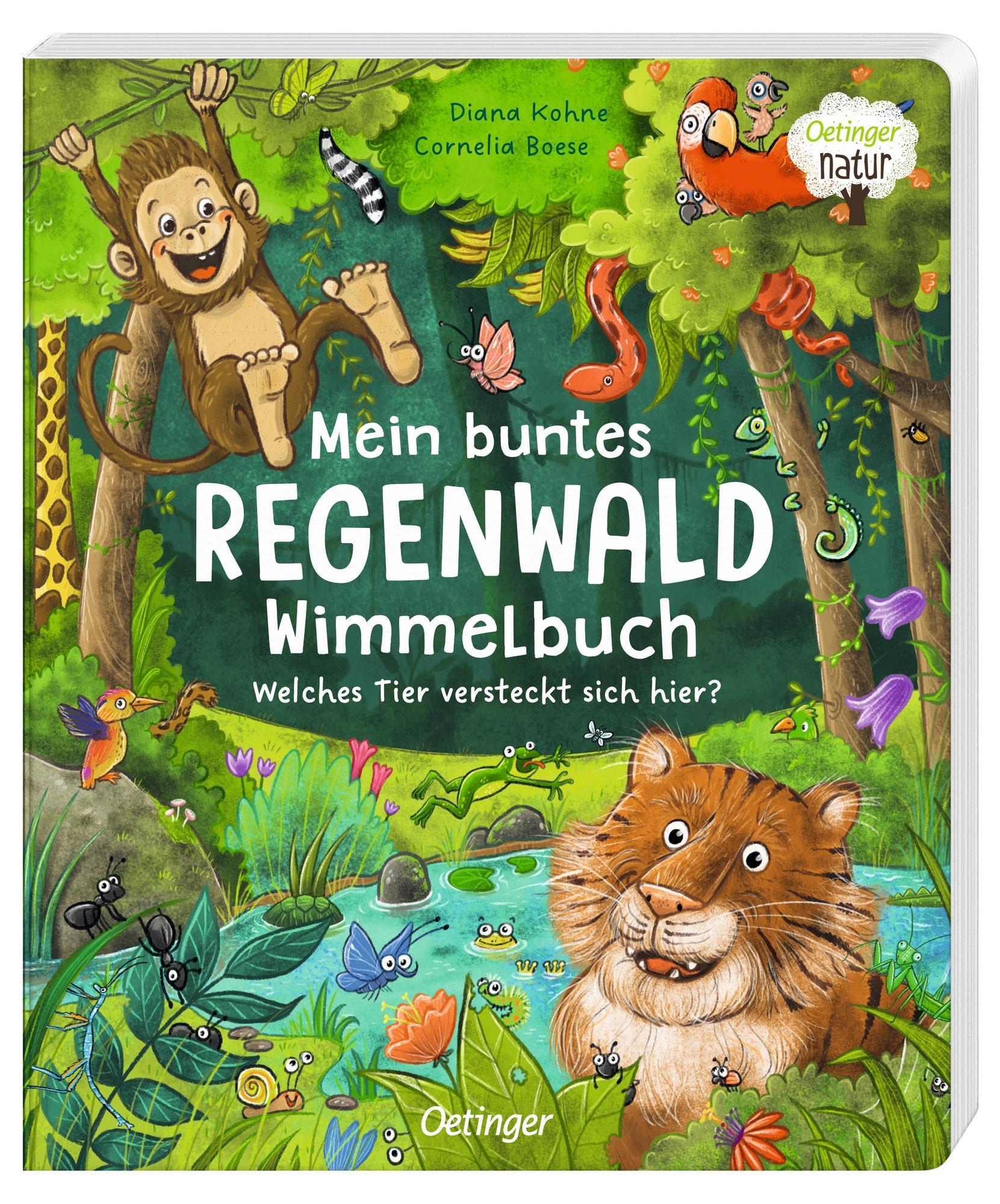 Mein buntes Regenwald Wimmelbuch. Welches Tier versteckt sich hier?
