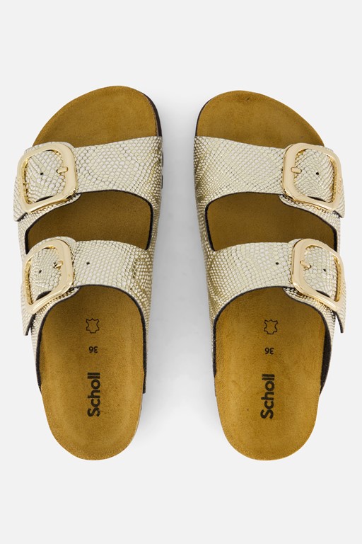 Scholl Noelle Raffia Sandalen goud Leer