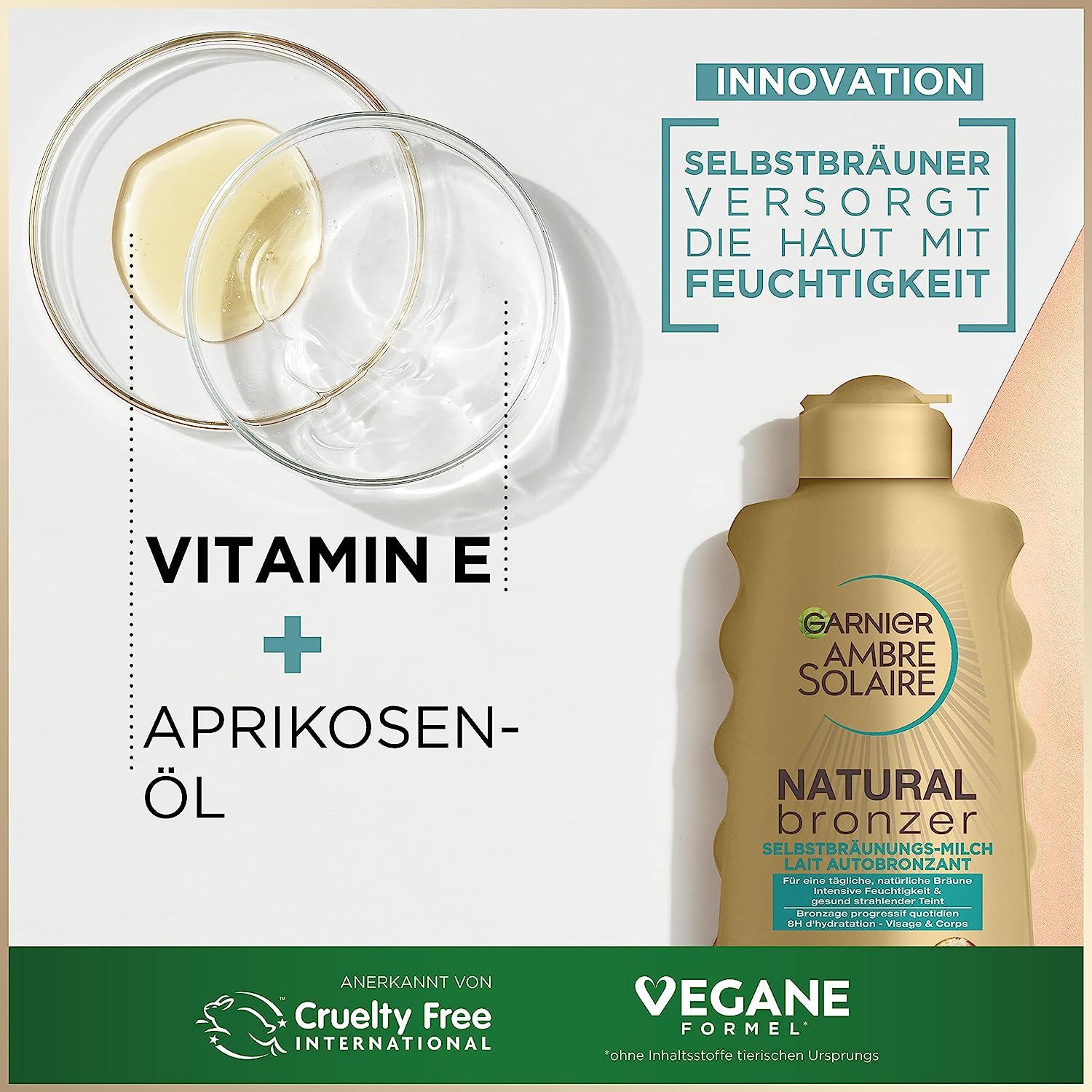 Ambre Solaire Natural Bronzer Selbstbräunungs Milch mit Aprikosen-Öl