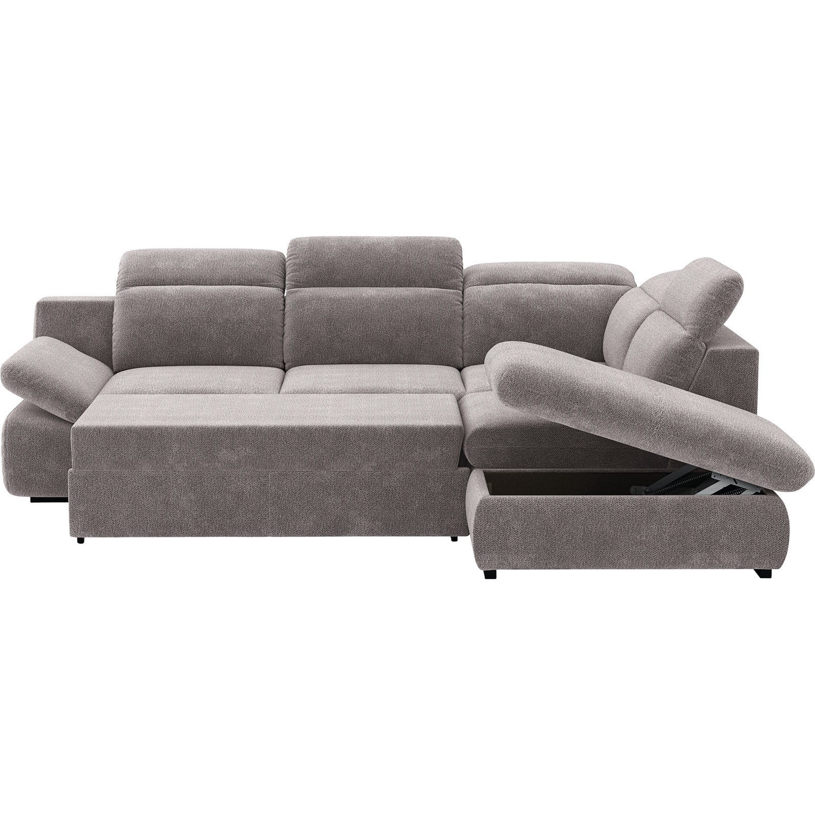 Ecksofa Lorena Stoff, Ottomane rechts
