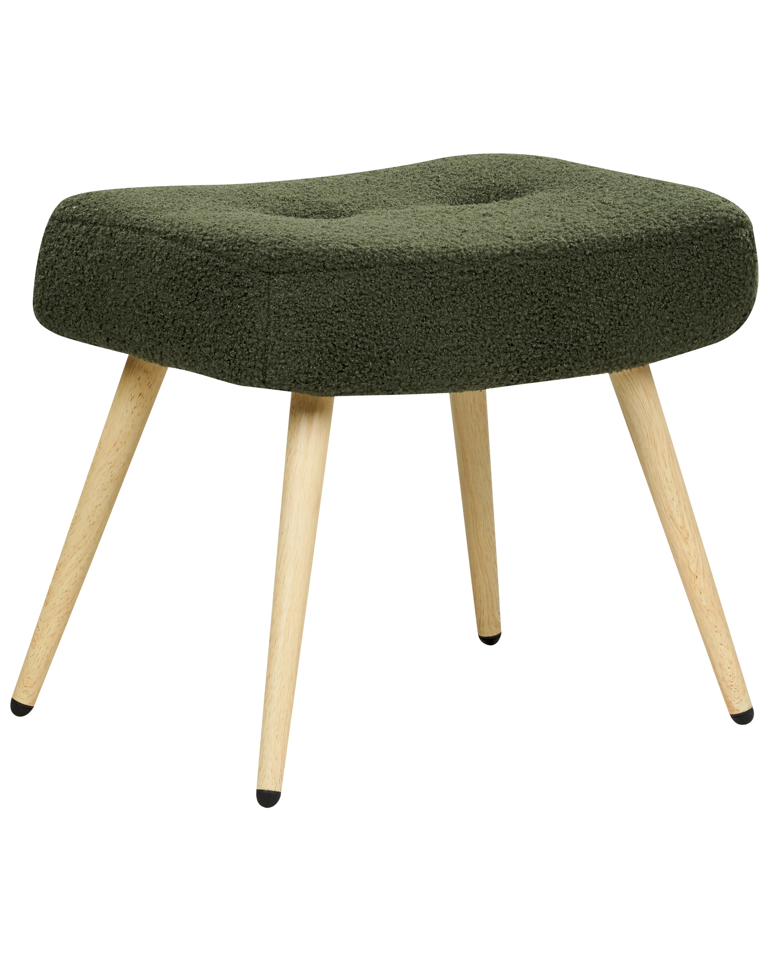 Oorfauteuil VEJLE met voetenbank Bouclé Donkergroen