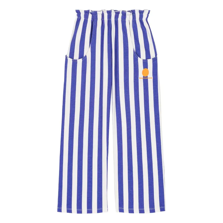 We Are Kids Pantalon Giorgio Rayure Coton Bio | Bleu