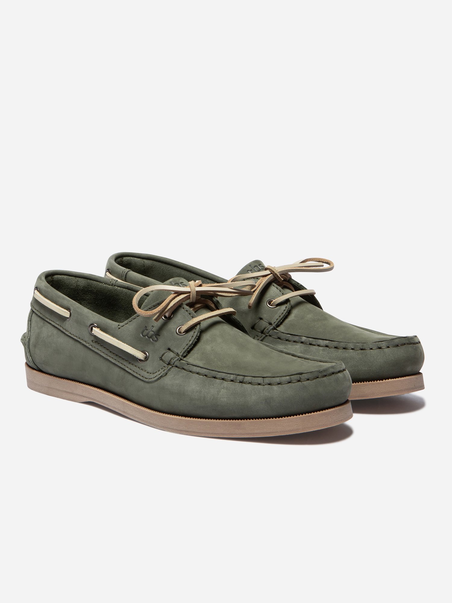 Chaussure Bateau Cuir Kaki