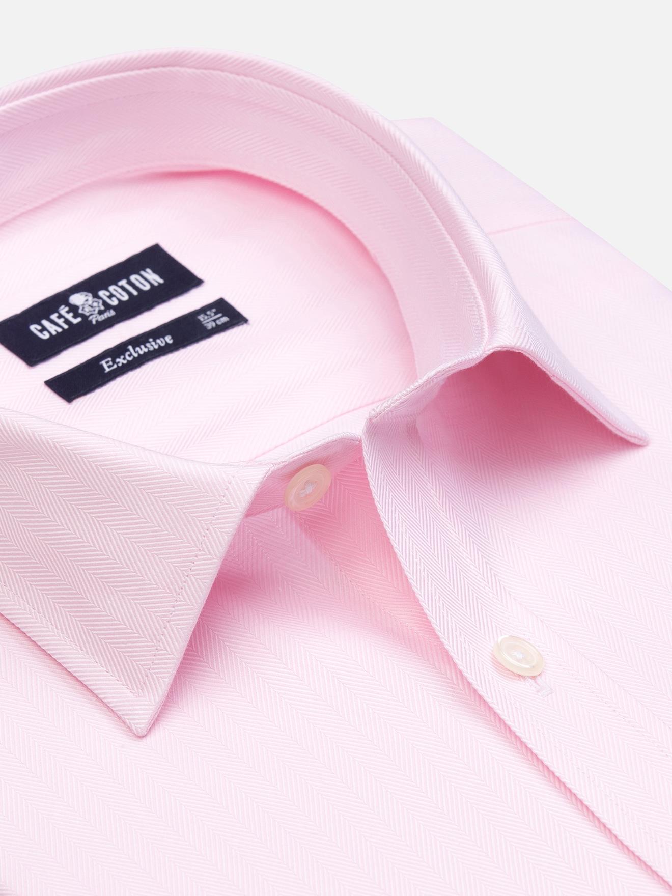 Chemise cintrée en chevron rose