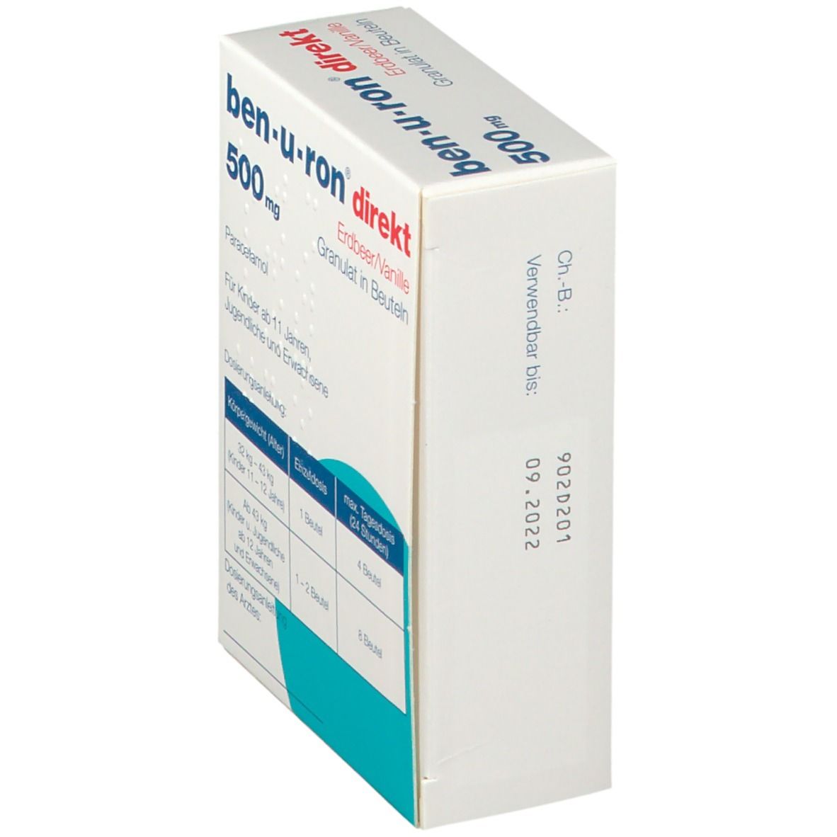 ben-u-ron® direkt 500 mg Granulat Erdbeer/Vanille
