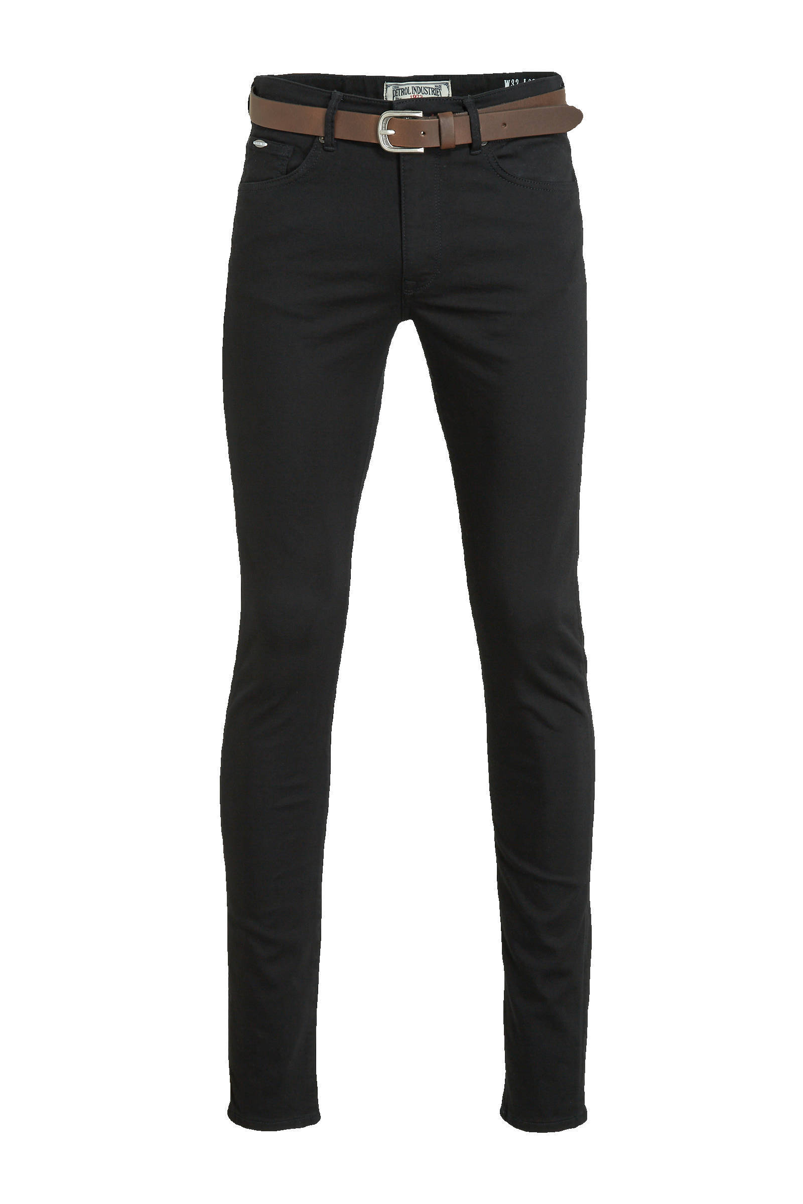 Petrol Industries slim fit jeans SEAHAM met riem zwart