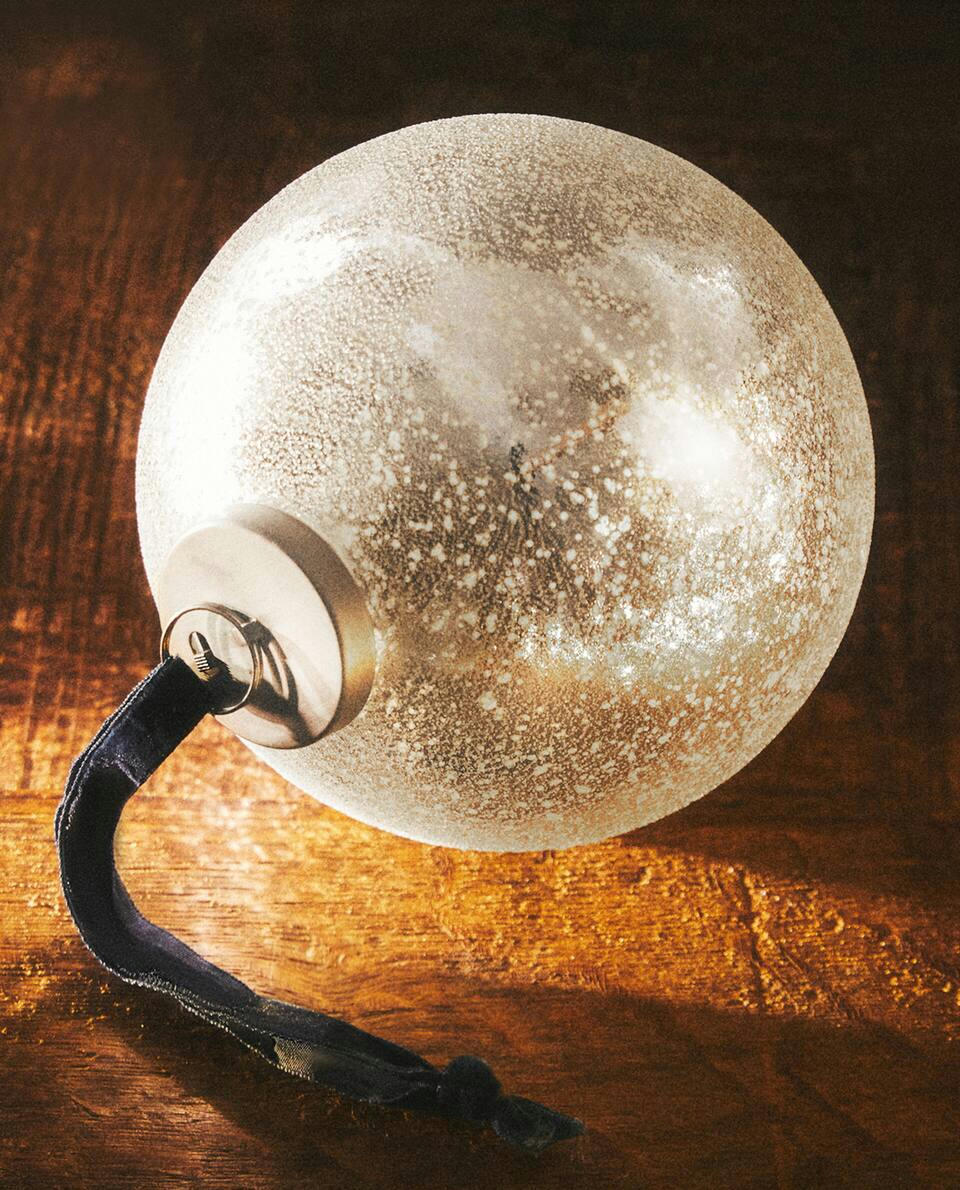 Enfeite de Natal de Vidro com Luzes