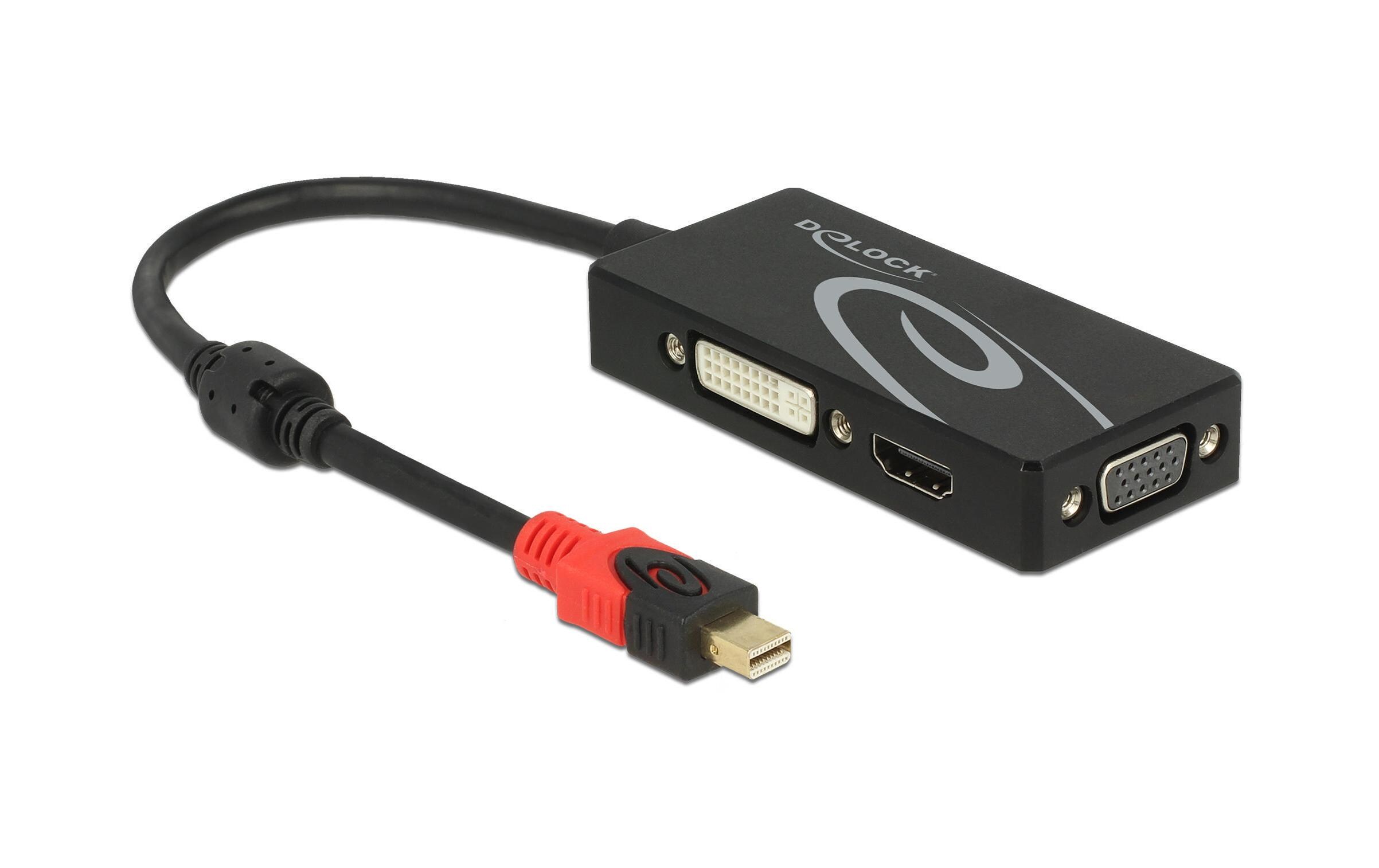 Multiadapter 4K Mini-DisplayPort - HDMI/DVI-D/VGAAdapter mini Displayport zu VGA / HDMI / DVI