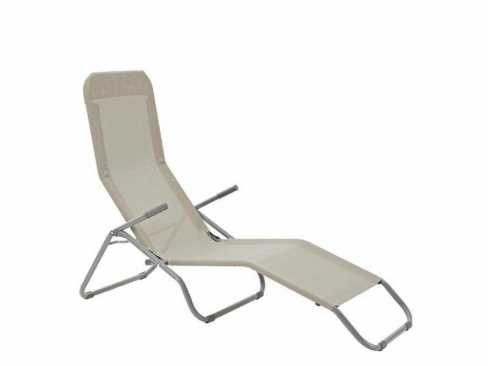 Bain de soleil de jardin en acier fiesta 2 positions taupe