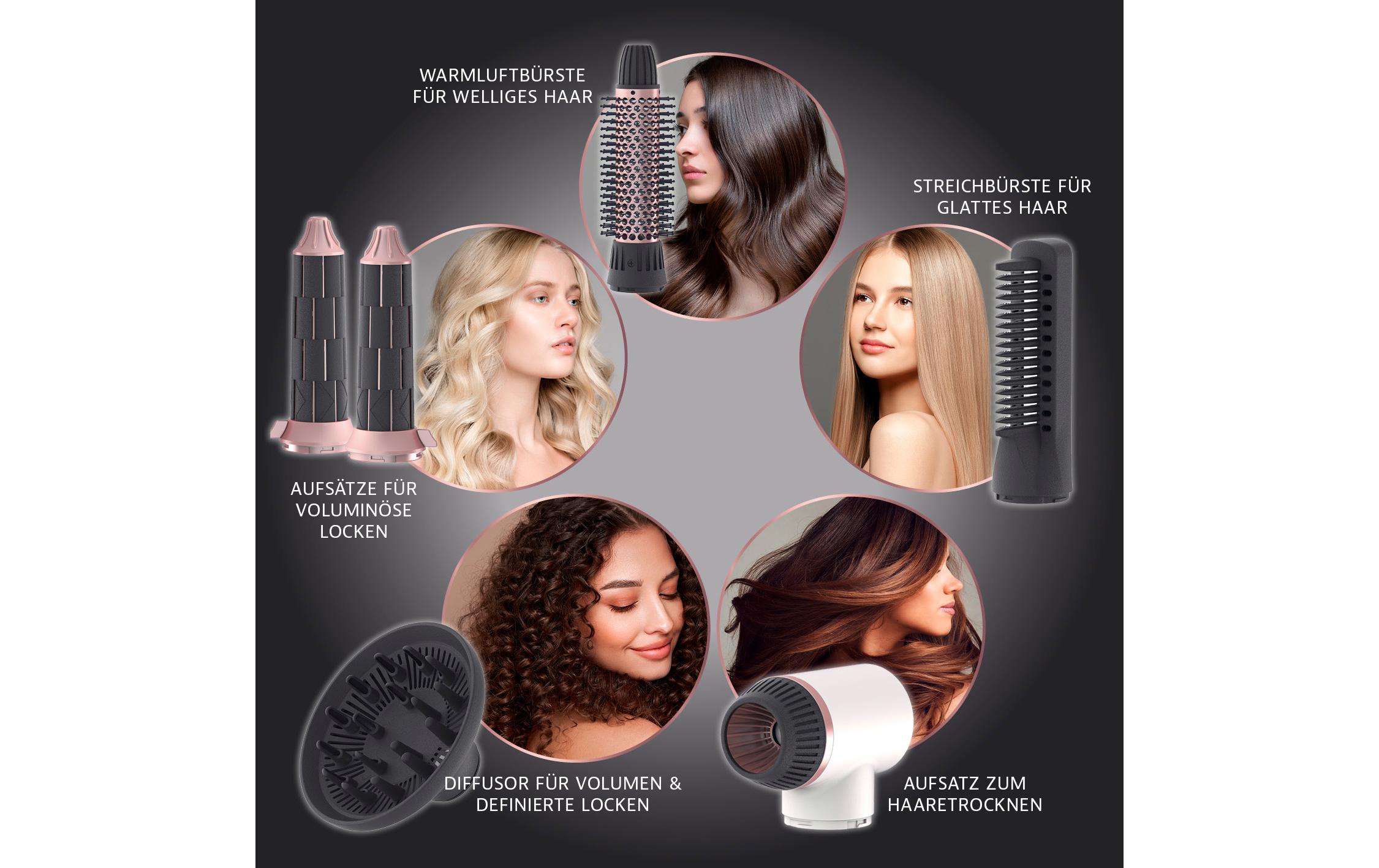 Multistyler Haartrockner mit 8 Aufsätzen, AnthrazitMultifunktions Föhn