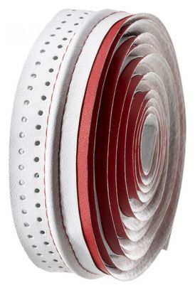 Guidoline de vélo route velo microfibre ajourée  bicolore rouge / blanc