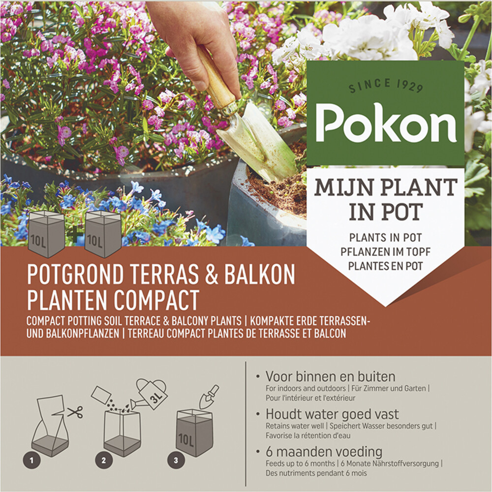 Pokon Kokos Potgrond Terras & Balkon Compact20 liter