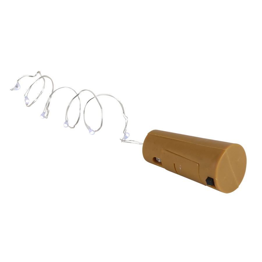 Flaschenlichterkette mit 10 LEDs Warmweiß