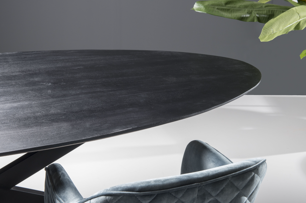 Ovale eettafel Ossy 180 cm kruispoot