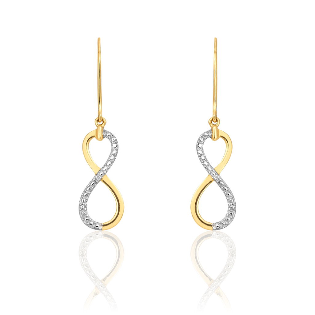 Boucles D'oreilles Pendantes Infino Or Jaune Diamant