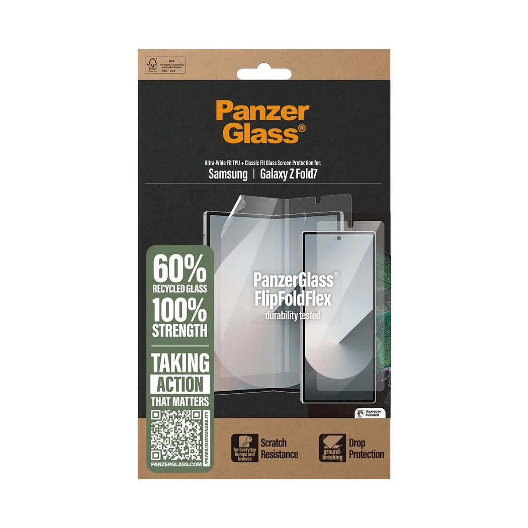 Samsung Galaxy Z Fold7 Antibakterielles Ultra Wide Fit Panzer Glas Case Friendly (PG76511)