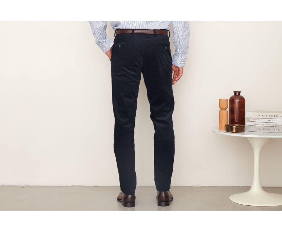 Pantalon de costume velours homme Marine - LÉONTILDE
