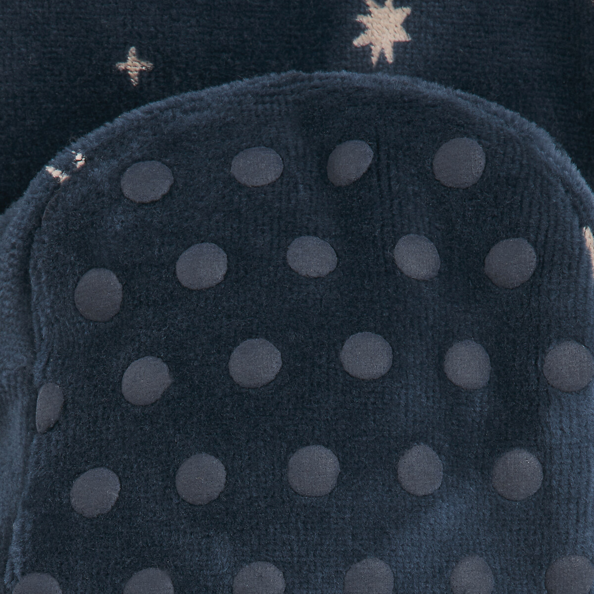 COLEÇÃO LA REDOUTE<br>Pijama de veludo com pezinhos, texto e estrelas