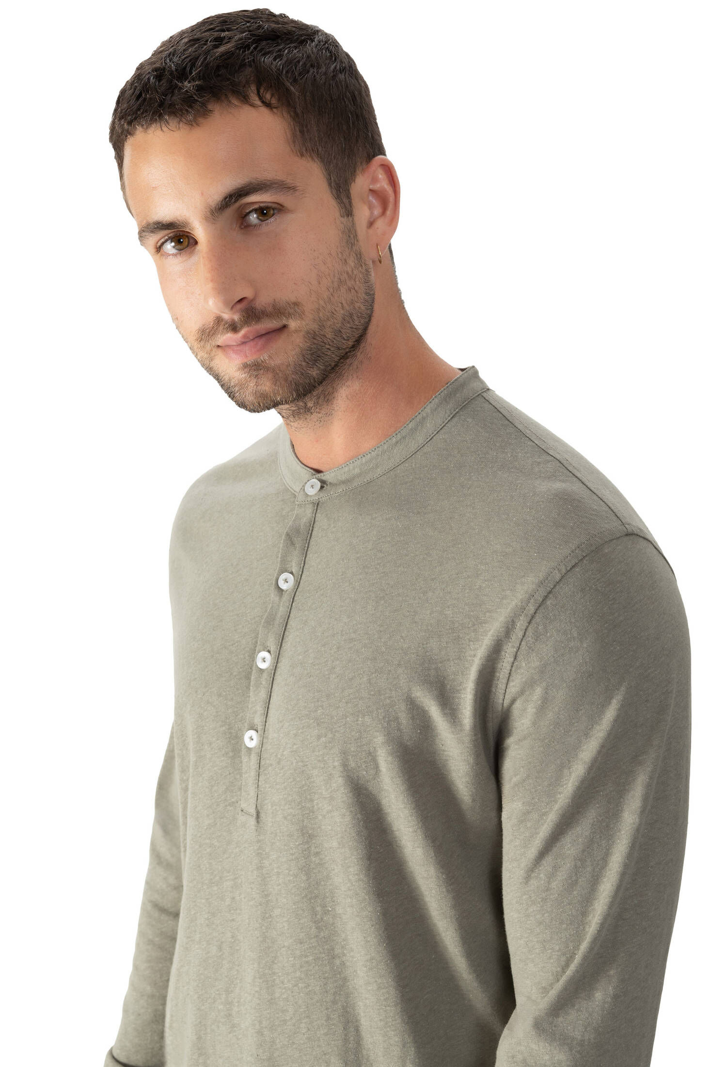 mey| Herren Henley-Shirt Serie Linen