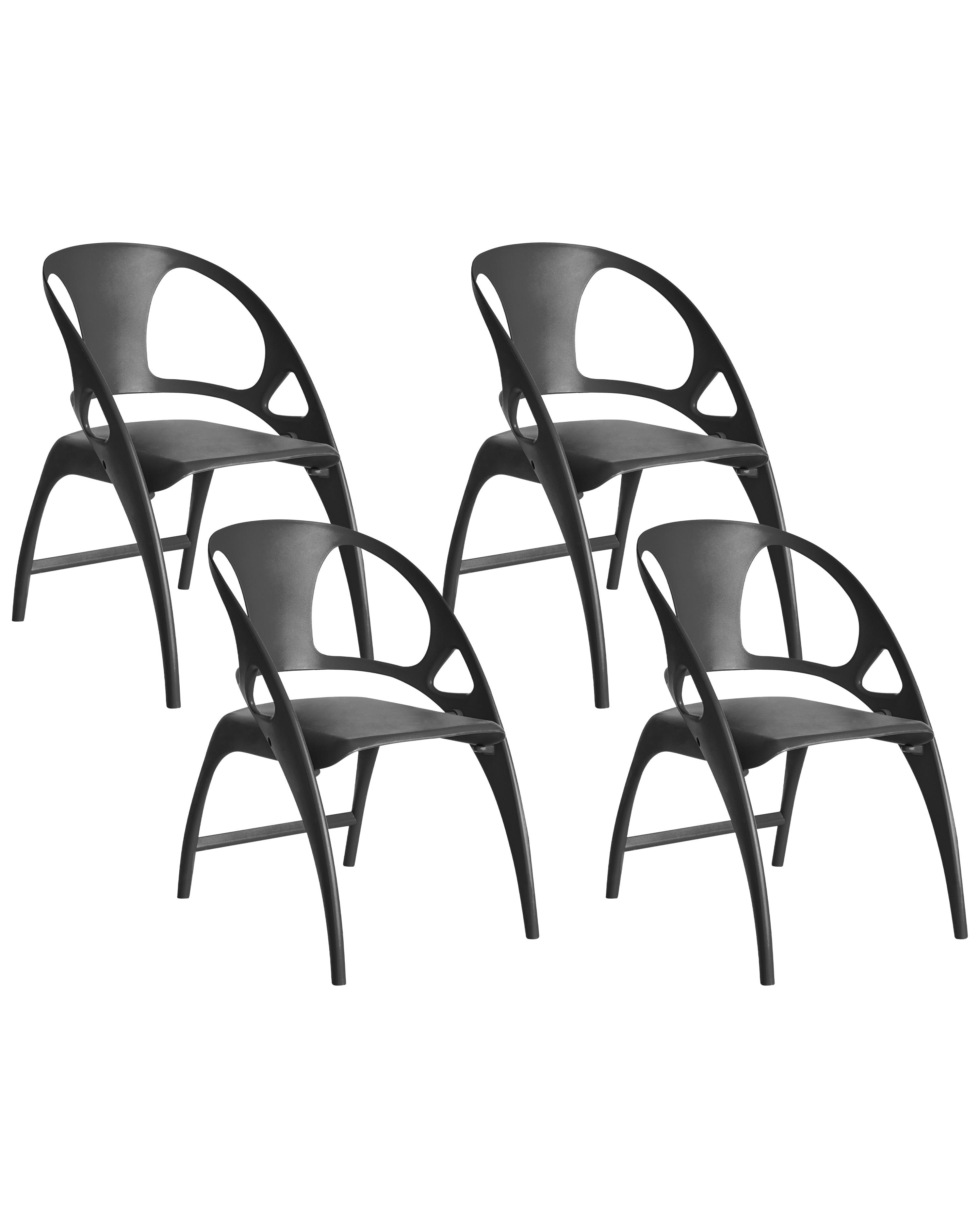 Set van 4 tuinstoelen NEMI inklapbaar Zwart