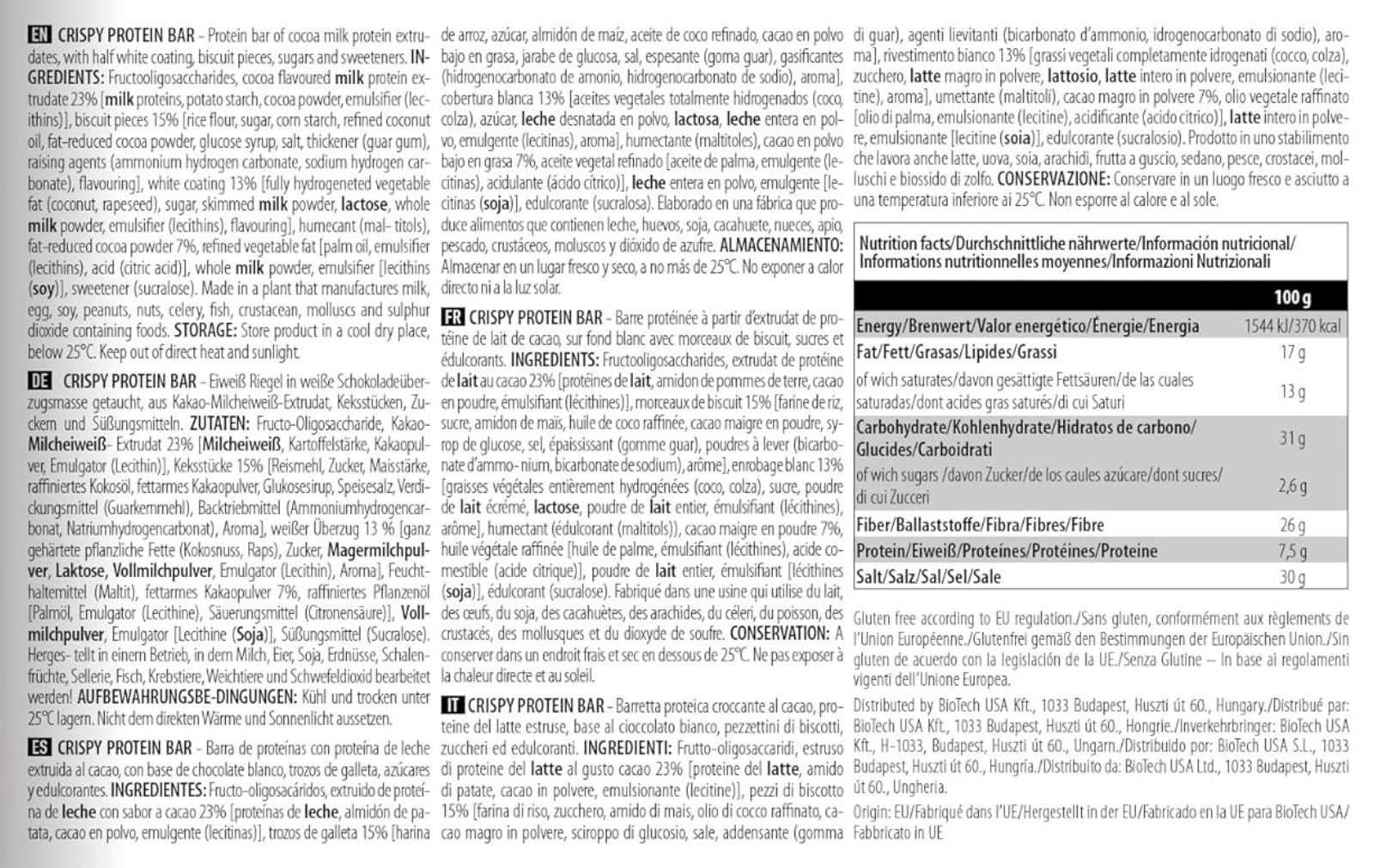 Barra crocante Biotech USA 40g