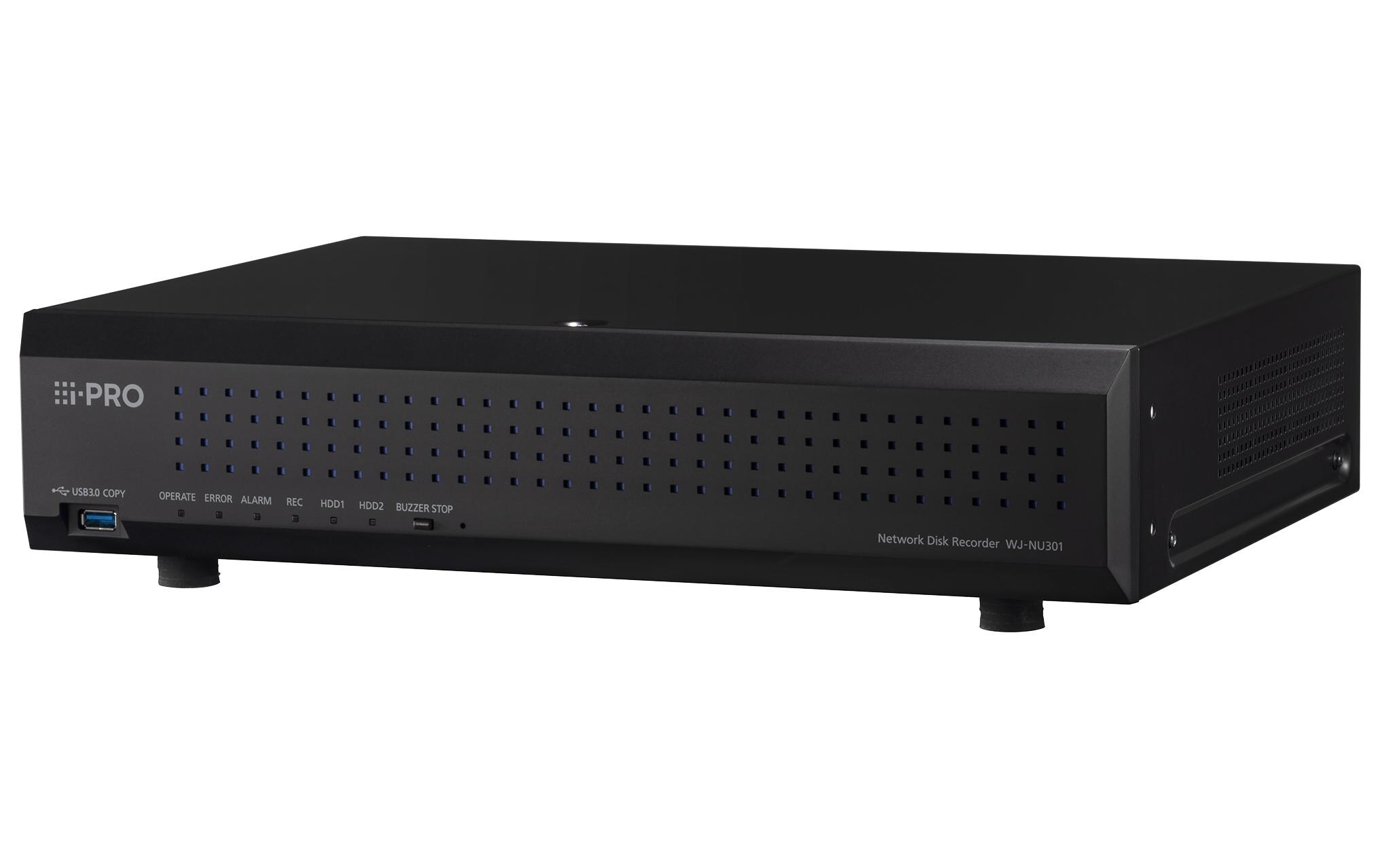 Netzwerkrekorder WJ-NU301KG 16 Kanal ohne HDD<br>Neue NVRs mit höherer Sicherheitsstufe und einfacher Installation mit integriertem PoE+ Switch
