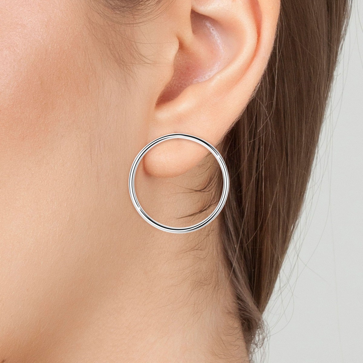 Boucles d'oreilles créoles en acier inoxydable SC Crystal