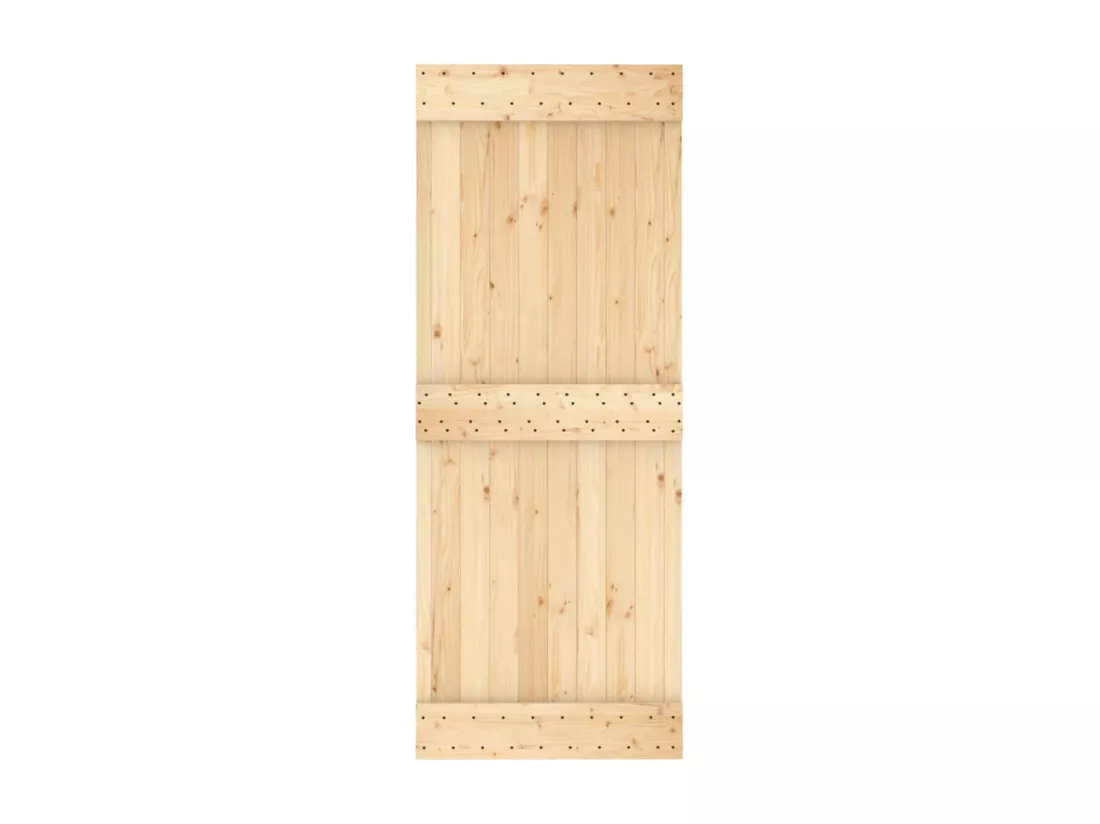 Porte coulissante et kit de quincaillerie 80x210 cm pin massif
