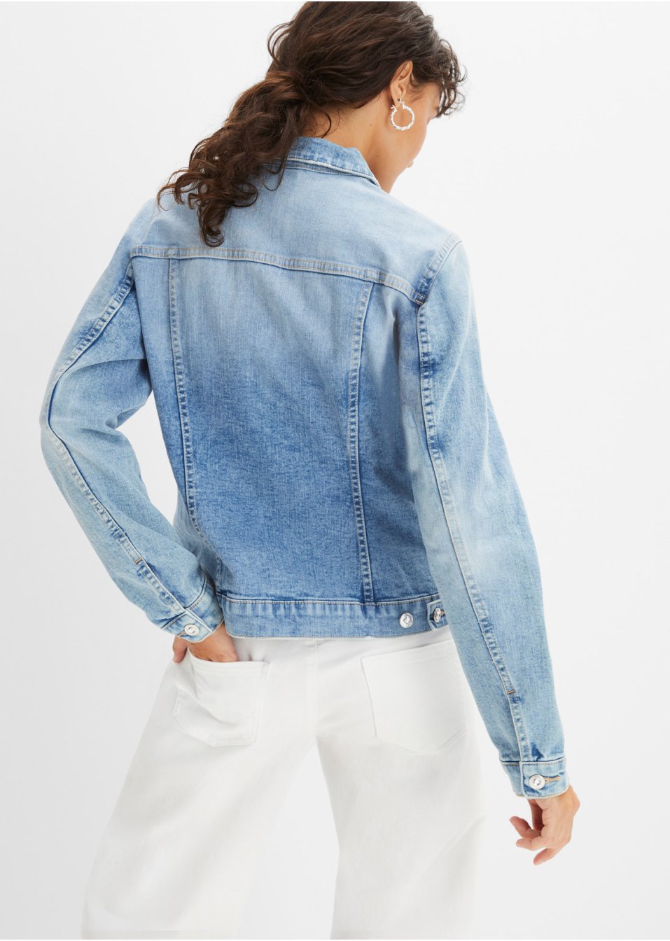 Veste en jean avec strass appliqués