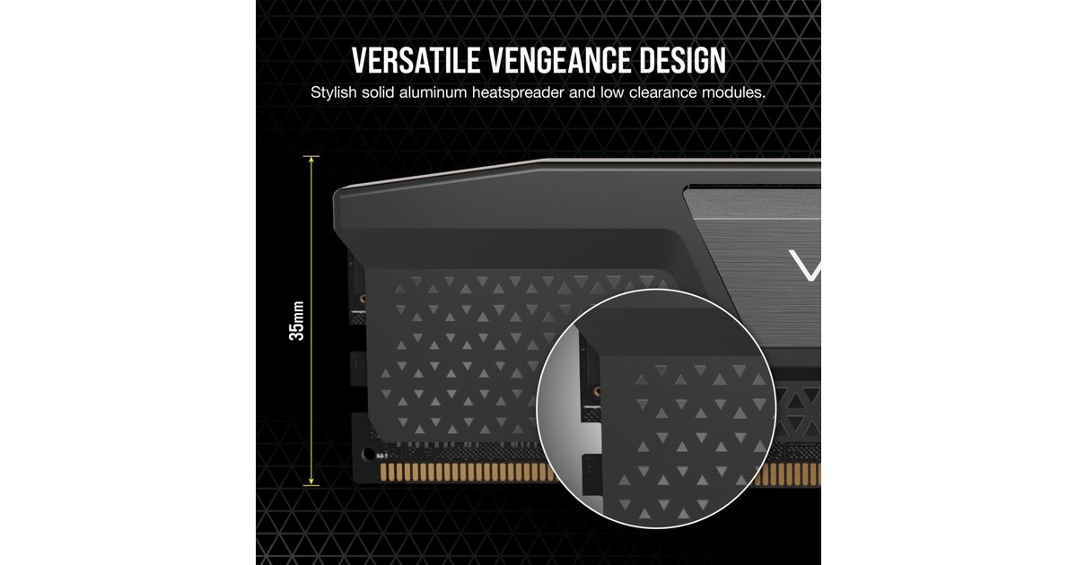 Corsair32 GB DDR5-4800 Kit werkgeheugen  (Zwart, CMK32GX5M2A4800C40, Vengeance, XMP 3.0)