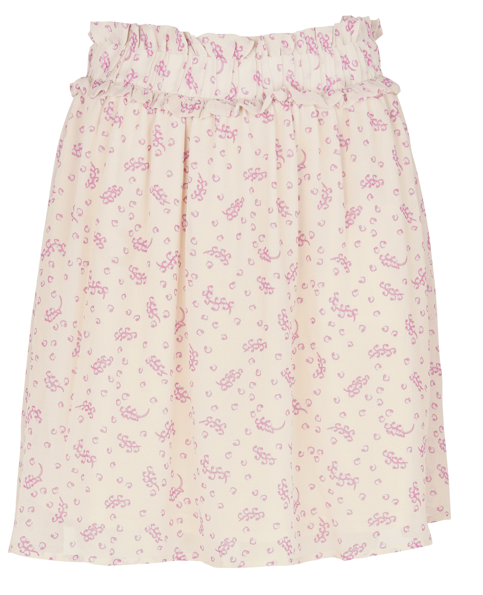 Jupe courte en voile imprimé | Beige