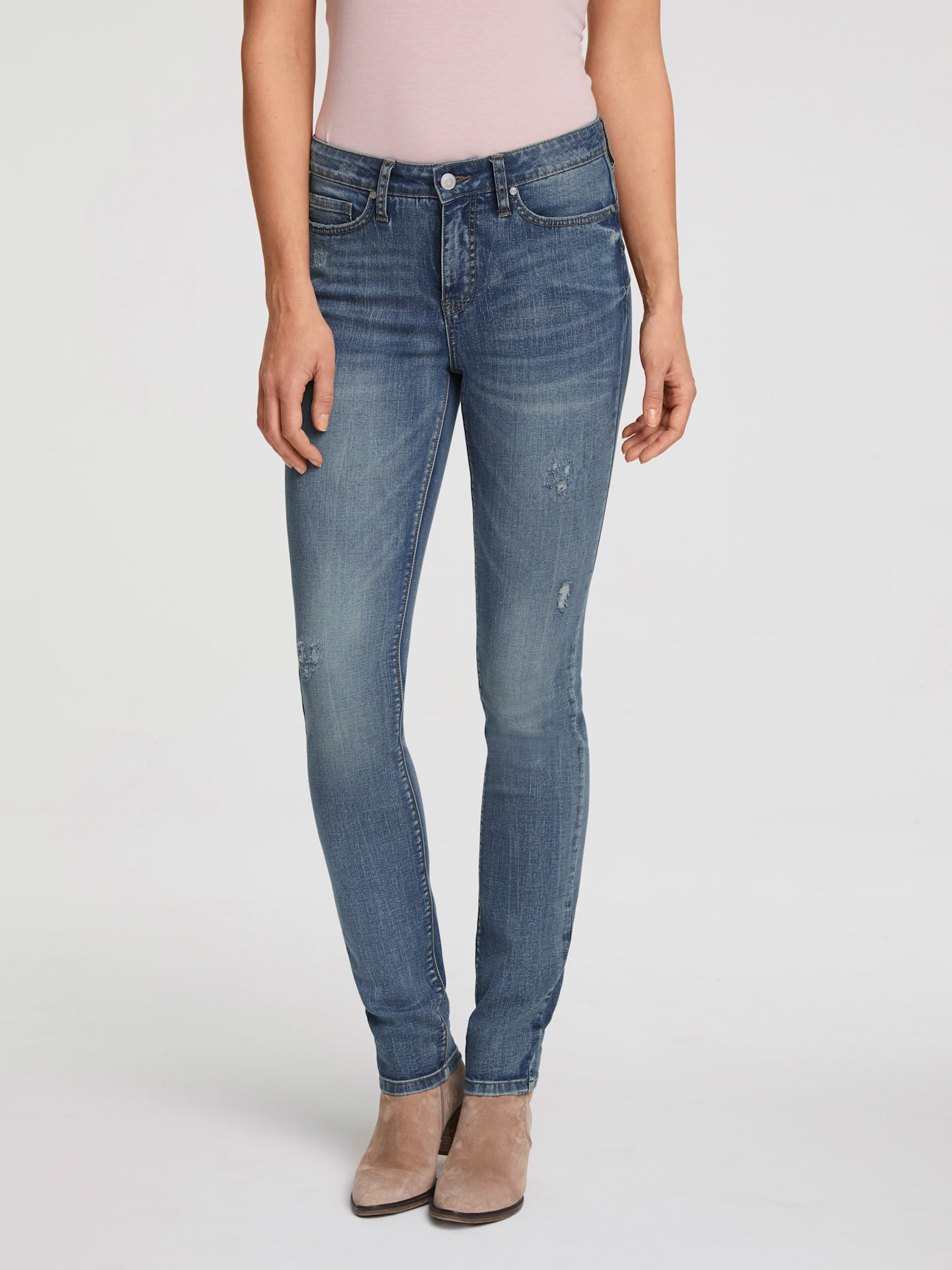 Jeans effet ventre plat coupe droite