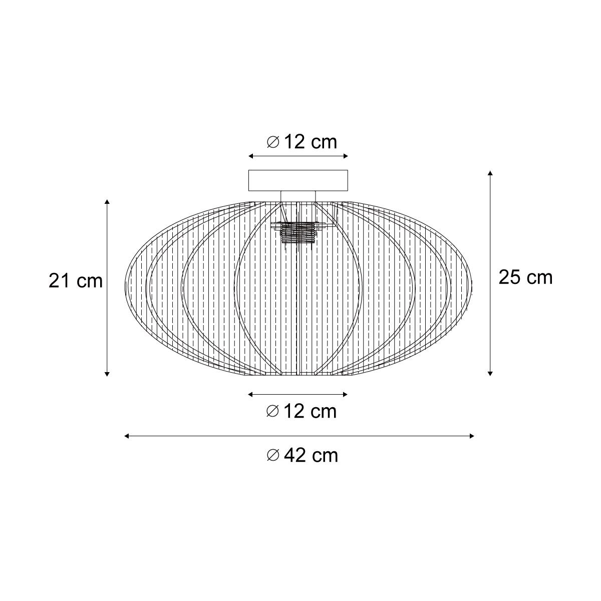 Japandi plafondlamp beige met stoffen kap - Bida