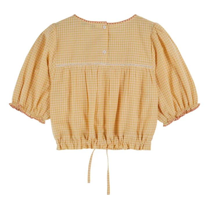 Emile et Ida Blouse Brodée Vichy | Jaune