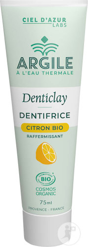 Denticlay Argile À L'Eau Thermale Dentifrice Citron Bio Raffermissant Tube 75ml