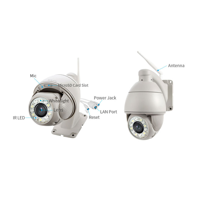 (5MP) 2.4/5GHz WiFi Dome Kamera HD 1080p / IR LED's Nachtsichtfunktion / Bewegungserkennung / AP / Audio / Micro SD / IP66 / (iOS/Android)