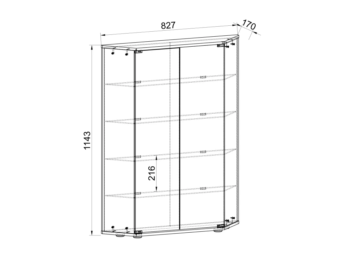 Bois Verre Stand Vitrine Étagère Cenila L