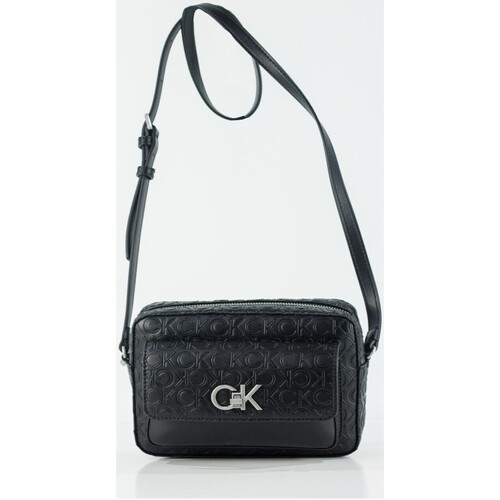 Calvin Klein Jeans - BANDOLERARE-LOCK CAMERA BAG W/FLAP-EMB MN NEGRO Negro