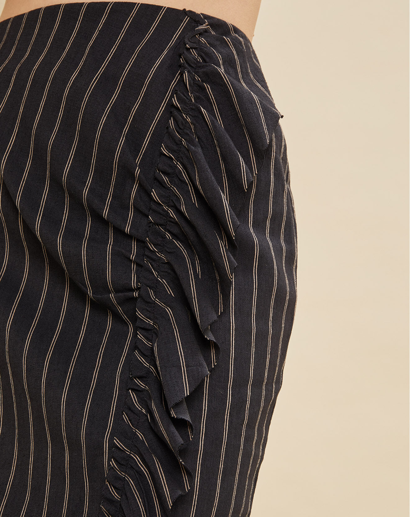 Chloé Stora Jupe en Coton & Lin mélangé Jumbo noire